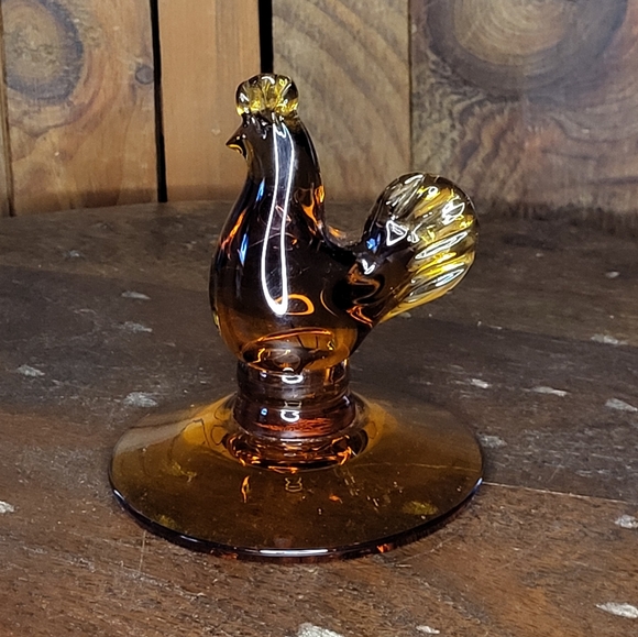 Other - Amber Glass Rooster Figurine